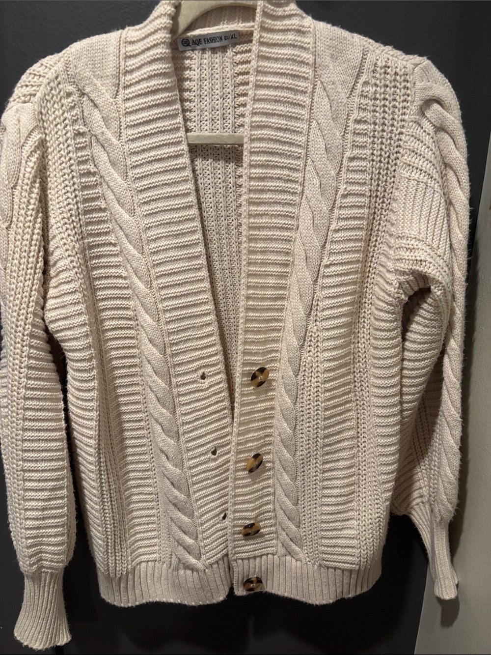 Cozy Cable Knit Cardigan Sweater - Cream